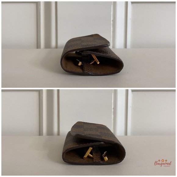 Authentic Louis Vuitton Brown Damier Ebene Coated Canvas Square Cufflinks Case - Picture 6 of 13